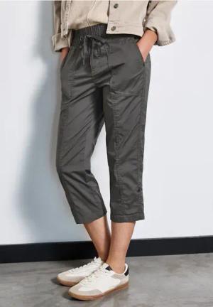Street One Frauen 3/4-Hose mit Turn-Up in Grau, Gr: 44