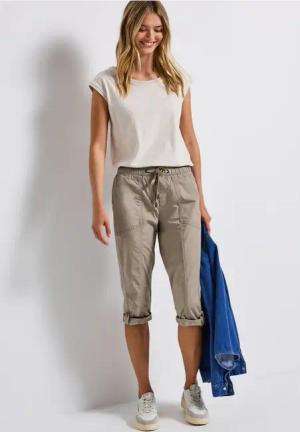 Street One Frauen 3/4-Hose mit Turn-Up in Grau, Gr: 40