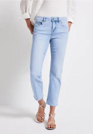 Street One Frauen Straight Leg Jeans in Blau, Gr: 32