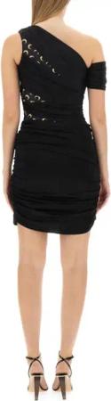 Marine Serre - One-Shoulder Dress - Größe M - schwarz