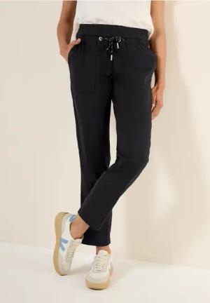 Cecil Damen Casual Fit Hose in Schwarz, Gr: XS