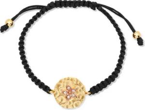 Unique Armband Unique Textilarmband vergoldeter Silberanhänger Blume TXB0118