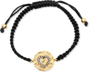 Unique Armband Unique Textilarmband geschwärzter Silberanhänger Herz TXB0116