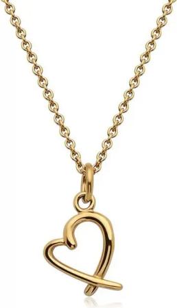 Unique Edelstahlkette Vergoldetes Unique Edelstahlcollier mit Herzanhänger N5034