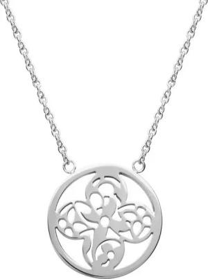 Unique Edelstahlkette Unique Anhänger mit Blumenmuster aus Edelstahl inkl. Kette N5043