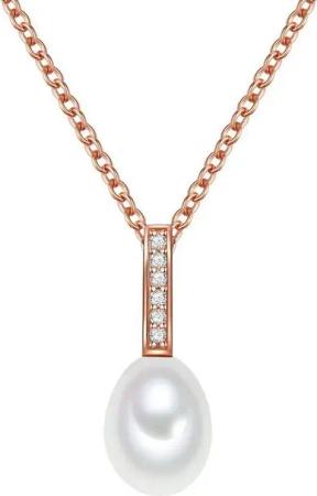 Valero Pearls Silberkette roségold, mit Süßwasser-Zuchtperlen