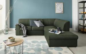 DOMO collection Ecksofa "Topper zeitlos elegant, kompakte Stellmaße, OTTOs Choice, L-Form", mit Ottomane, wahlweise mit Schlaffunktion