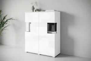 INOSIGN Highboard "Kenia", (1 St.), Modernes Highboard mit Glastüren, Breite 100 cm
