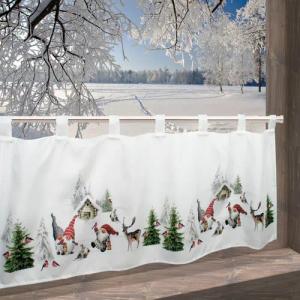 Delindo Lifestyle Scheibengardine "Winterstimmung", (1 St.), mit Schlaufenaufhängung, für die Küche