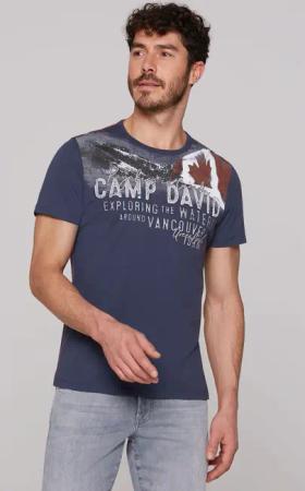 CAMP DAVID T-Shirt, mit Print und Logo-Stickerei