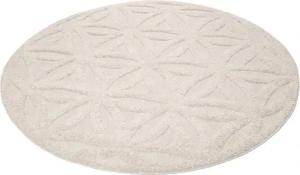 Esprit Outdoorteppich "Shake, ESP54232", rund, 2 mm Höhe, Hoch-Tief-Effekt, Blume des Lebens - Motiv, uni, robust, Terrasse