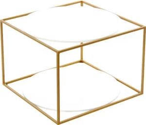 Kayoom Beistelltisch "Cody 110, Beistelltisch in Würfelform, offenes, modernes Design", (1 St.), moderne Kubusform mit runden Ablageflächen aus Glas