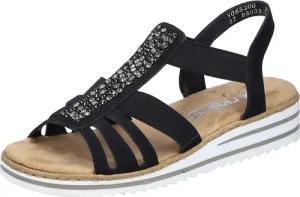 Rieker Keilsandalette, Sommerschuh, Sandale, Keilabsatz, mit Gummizüge für guten Sitz