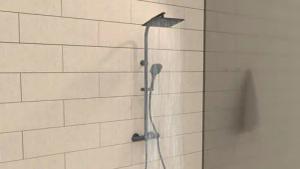 welltime Duschsystem "Turin", Überkopfbrauseset eckig mit Thermostat,30cm Kopfbrause mit Regendusche