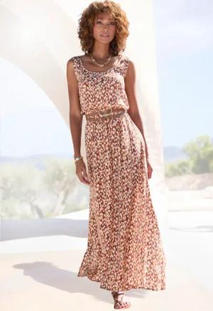 Vivance Maxikleid, mit tiefem Rückenausschnitt, Druckkleid, Damen Kleid lang