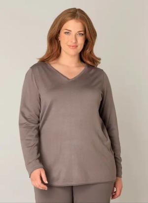 Base Level Curvy V-Ausschnitt-Pullover, mit V-Ausschnitt