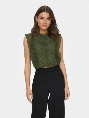 ONLY Bluse Karo 15204604 Grün Regular Fit