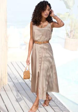 LASCANA Maxikleid Damen sand Gr.42