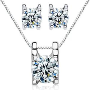 Kim Johanson Schmuckset White Love (3-tlg), mit Zirkonia, 925 Silber