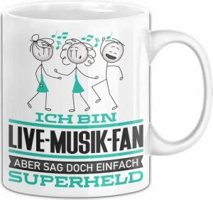 Trendation Tasse Live-Musik-Fan Geschenk Tasse Ich Bin Live-Musik-Fan Aber Sag Doch Ein