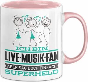 Trendation Tasse Live-Musik-Fan Geschenk Tasse Ich Bin Live-Musik-Fan Aber Sag Doch Ein
