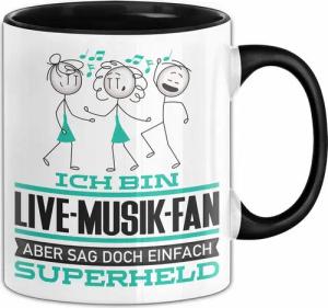 Trendation Tasse Live-Musik-Fan Geschenk Tasse Ich Bin Live-Musik-Fan Aber Sag Doch Ein