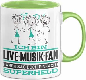 Trendation Tasse Live-Musik-Fan Geschenk Tasse Ich Bin Live-Musik-Fan Aber Sag Doch Ein
