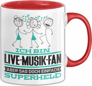 Trendation Tasse Live-Musik-Fan Geschenk Tasse Ich Bin Live-Musik-Fan Aber Sag Doch Ein
