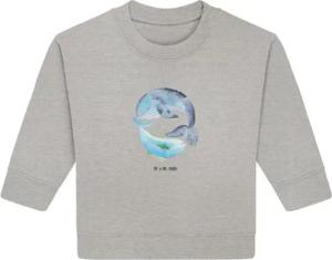 Mr. & Mrs. Panda Longpullover Walfisch Thunfisch 12. - 18. Monat - Heather Grey - Geschenk, Wortwit (1-tlg) Besondere Designs