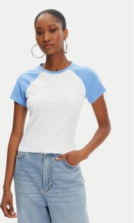 Juicy Couture T-Shirt Contrast JCWCT125307 Weiß Slim Fit