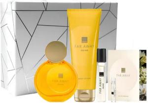 AVON Cosmetics Eau de Parfum FAR AWAY SHEIN 50ml, Taschenspray 10ml, Körperlotion, Geschenkbox, 5-tlg., Geschenkset für Frauen, Lang anhaltender Duft, Nachhaltige, Set