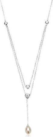Unique Silberkette 925er Silber Unique Kette Zirkonia Süßwasserperle SN0363