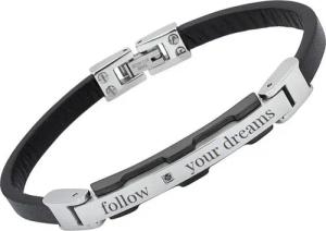 Unique Lederarmband Unique Lederarmband Edelstahlplatte Zirkonia B5178