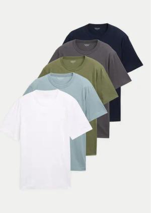 Tom Tailor 5er-Set T-Shirts 1047052 Bunt Regular Fit