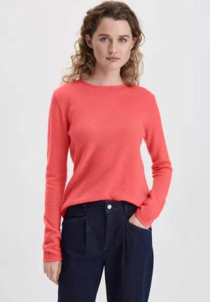 hessnatur Damen Recycling Strick Pullover Regular aus Kaschmir - rot - Größe 46