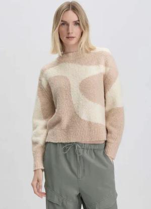 hessnatur Damen Intarsia Strick Pullover Oversized aus Alpaka mit Bio-Baumwolle - rosa - Größe XS