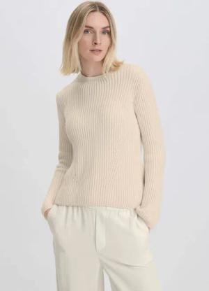 hessnatur Damen Strick Pullover Regular aus Bio-Baumwolle - beige - Größe S