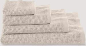 hessnatur Frottier-Handtuch mit Struktur aus Bio-Baumwolle - beige - Größe 100x180 cm