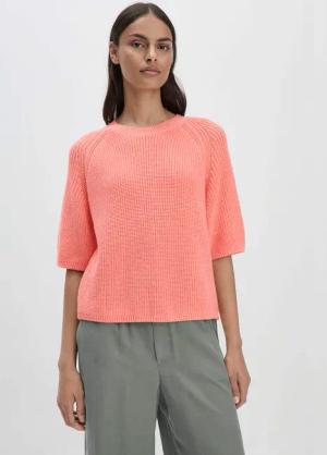 hessnatur Damen Strick Pullover Relaxed aus Bio-Baumwolle - rosa - Größe S