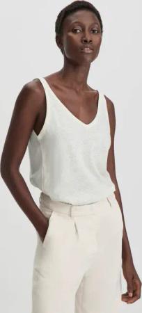 hessnatur Damen Jersey Top Regular aus Leinen und Bio-Baumwolle - weiß - Größe 40