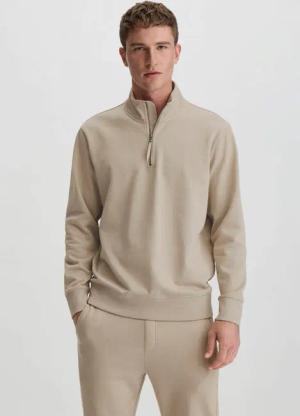 hessnatur Herren Troyer Regular aus Bio-Baumwolle - beige - Größe 54