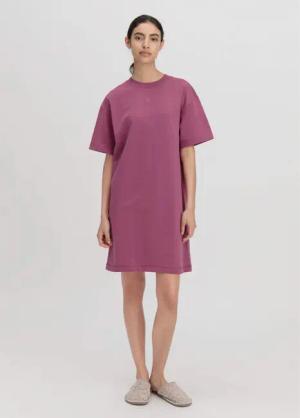 hessnatur Damen Loungedress Relaxed aus Bio-Baumwolle mit Kapok - lila - Größe 42