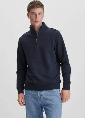 hessnatur Herren Troyer Regular aus Bio-Baumwolle - blau - Größe 52