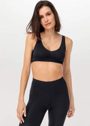 hessnatur Damen Bustier PURE BALANCE aus Bio-Baumwolle und TENCEL™ Modal - schwarz - Größe 36