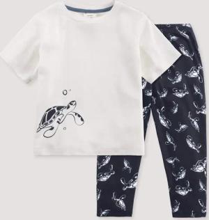 hessnatur Kinder Pyjama Regular aus Bio-Baumwolle - blau - Größe 110/116