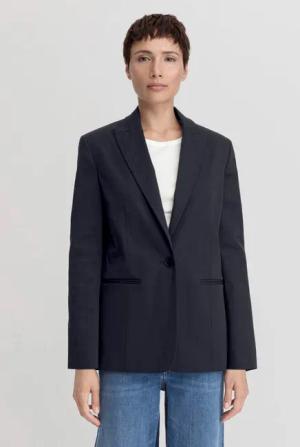 hessnatur Damen Blazer Relaxed aus TENCEL™ Lyocell mit Bio-Baumwolle - blau - Größe 34