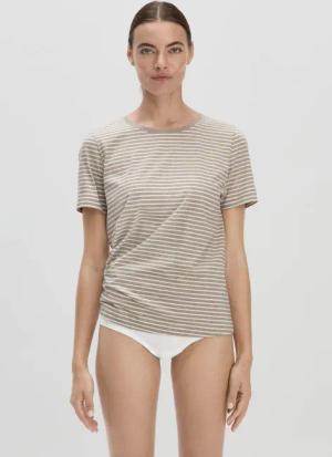 hessnatur Damen Schlafshirt Regular PURE COTTON - beige - Größe 36