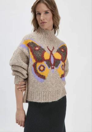 hessnatur Damen WUNDERKIND × HESSNATUR Pullover Oversized aus Alpakamix - lila - Größe onesize
