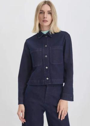 hessnatur Damen Jeans Jacke Oversized BETTER RECYCLING aus wertvollem Bio-Denim - blau - Größe 44
