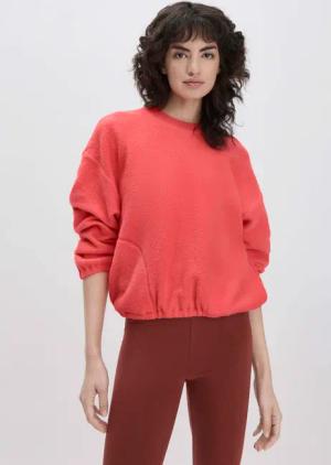 hessnatur Loungewear Fleece Sweatshirt Relaxed ACTIVE LIGHT aus Bio-Baumwolle - rot - Größe M